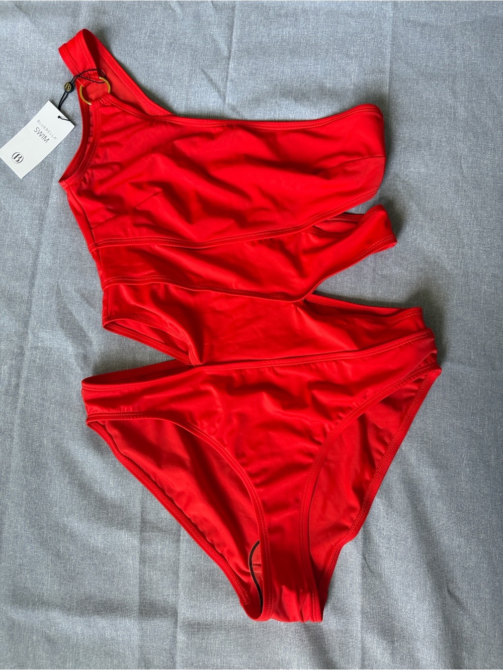 Bluebella Red One-Shoulder Cutout One-Piece Swimsuit